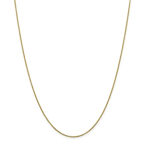 10K Yellow Gold 1.1 mm Flat Cable Chain Available Sizes 16-24