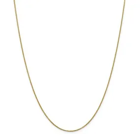 10K Yellow Gold 1.1 mm Flat Cable Chain Available Sizes 16-24