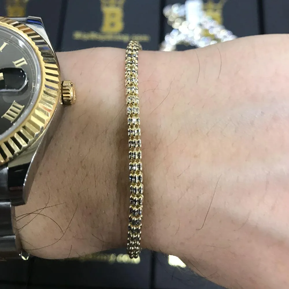 10K Yellow Gold Ice Diamond Cut Chain