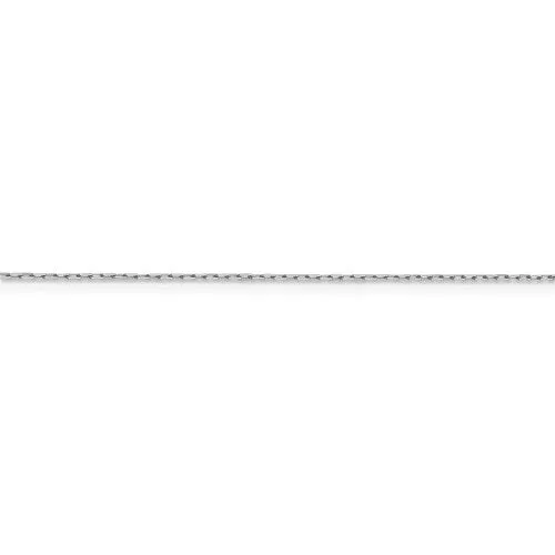 14K White Gold .95 mm Long Open Cable Link Chain Available Sizes 16-20