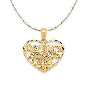 14k Yellow Gold Daddy's Little Girl Heart Necklace