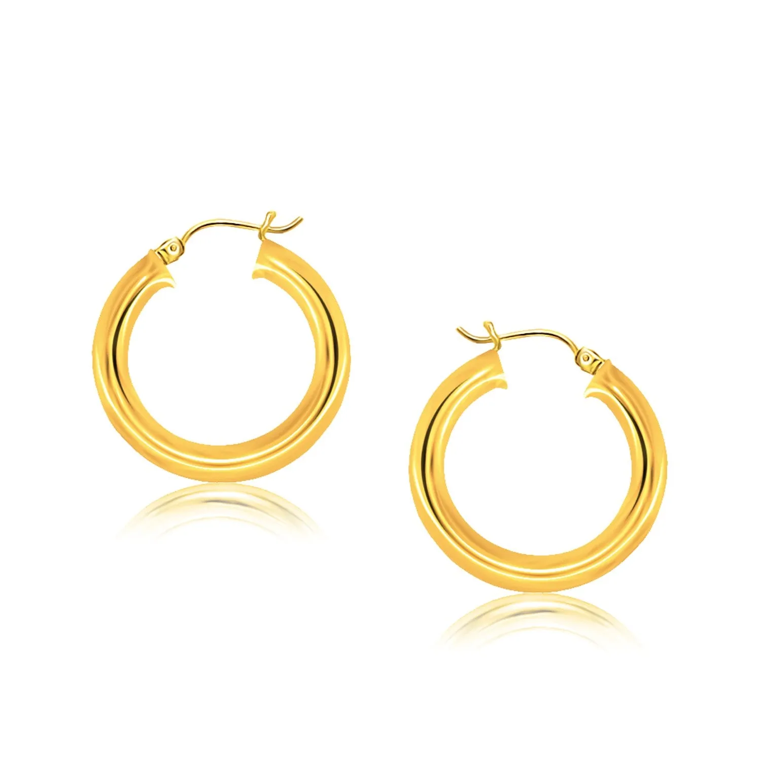 14k Yellow Gold Polished Hoop Earrings (30 mm)-rx64380