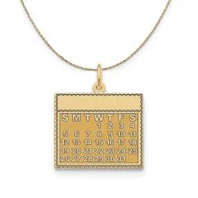 14k Yellow Gold Wednesday Start Perpetual Calendar Necklace