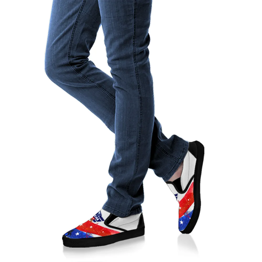 American Veteran Slip On Shoes Black