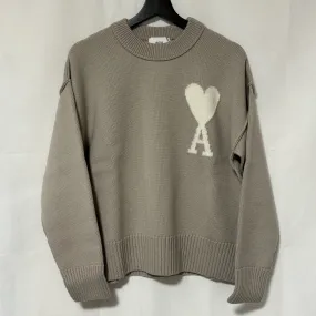 AMI PARIS  |Crew Neck Heart Unisex Wool Long Sleeves Logo