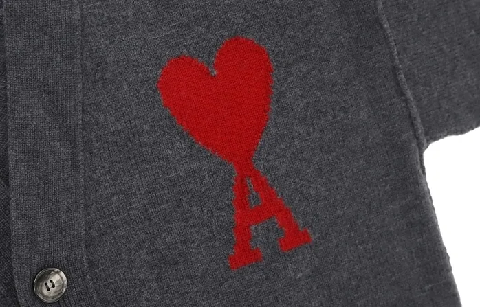 AMI PARIS  |Heart Unisex Wool Plain Cotton Logo Designers Cardigans