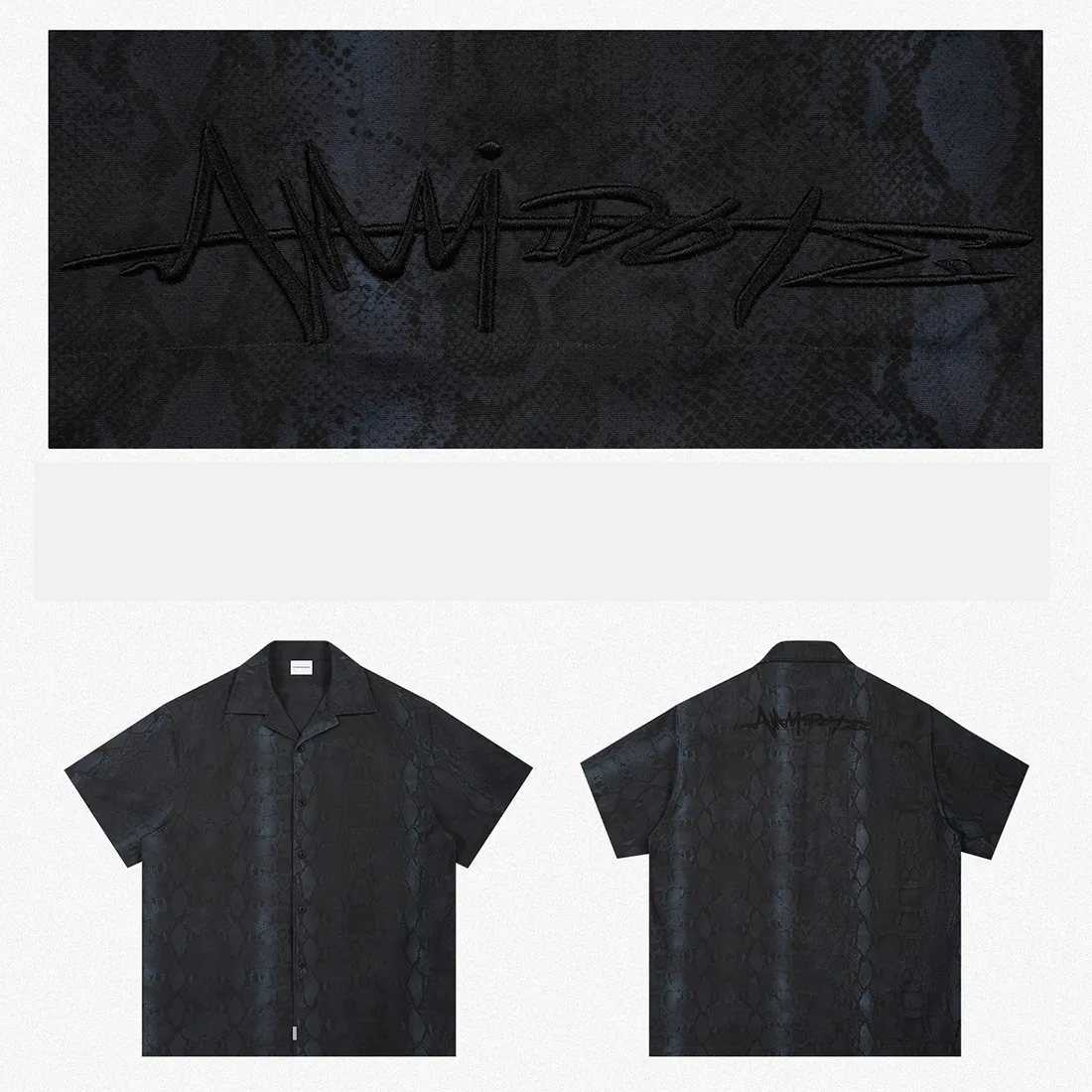 ANTIDOTE  |Street Style Cotton Short Sleeves Python Oversized Shirts