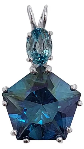 Aqua Aura Star of Venus? with Oval Cut Blue Zircon