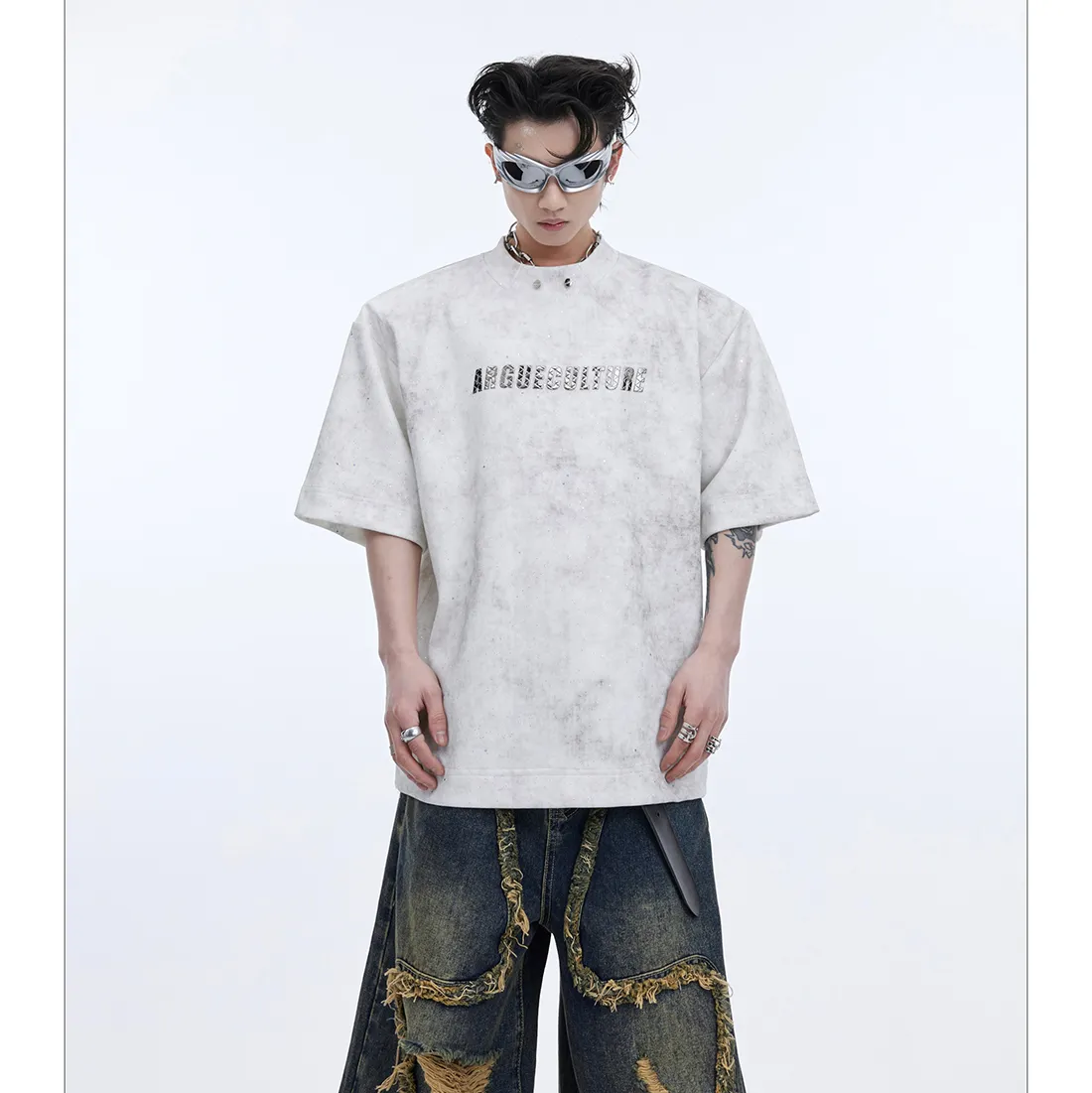 Argue Culture  |Crew Neck Unisex Blended Fabrics Street Style Cotton