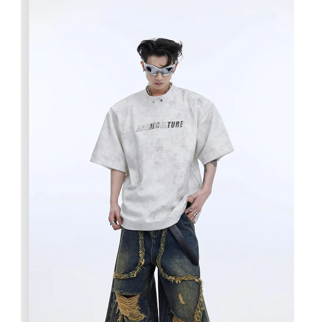 Argue Culture  |Crew Neck Unisex Blended Fabrics Street Style Cotton