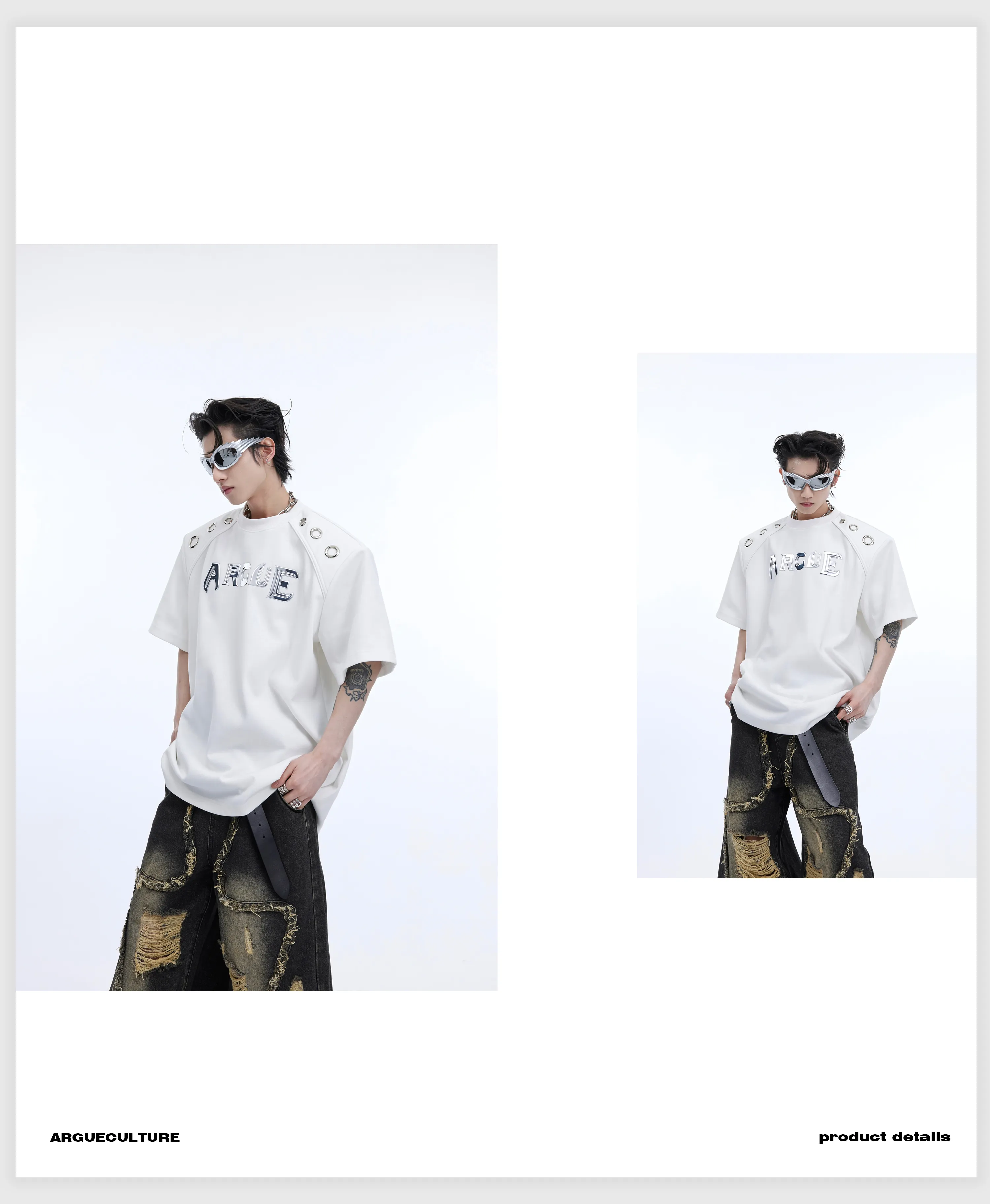 Argue Culture  |Crew Neck Unisex Street Style Short Sleeves Oversized Logo