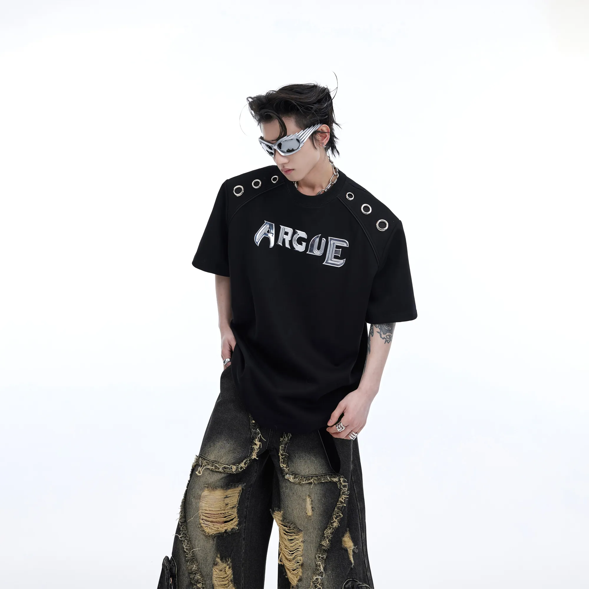 Argue Culture  |Crew Neck Unisex Street Style Short Sleeves Oversized Logo