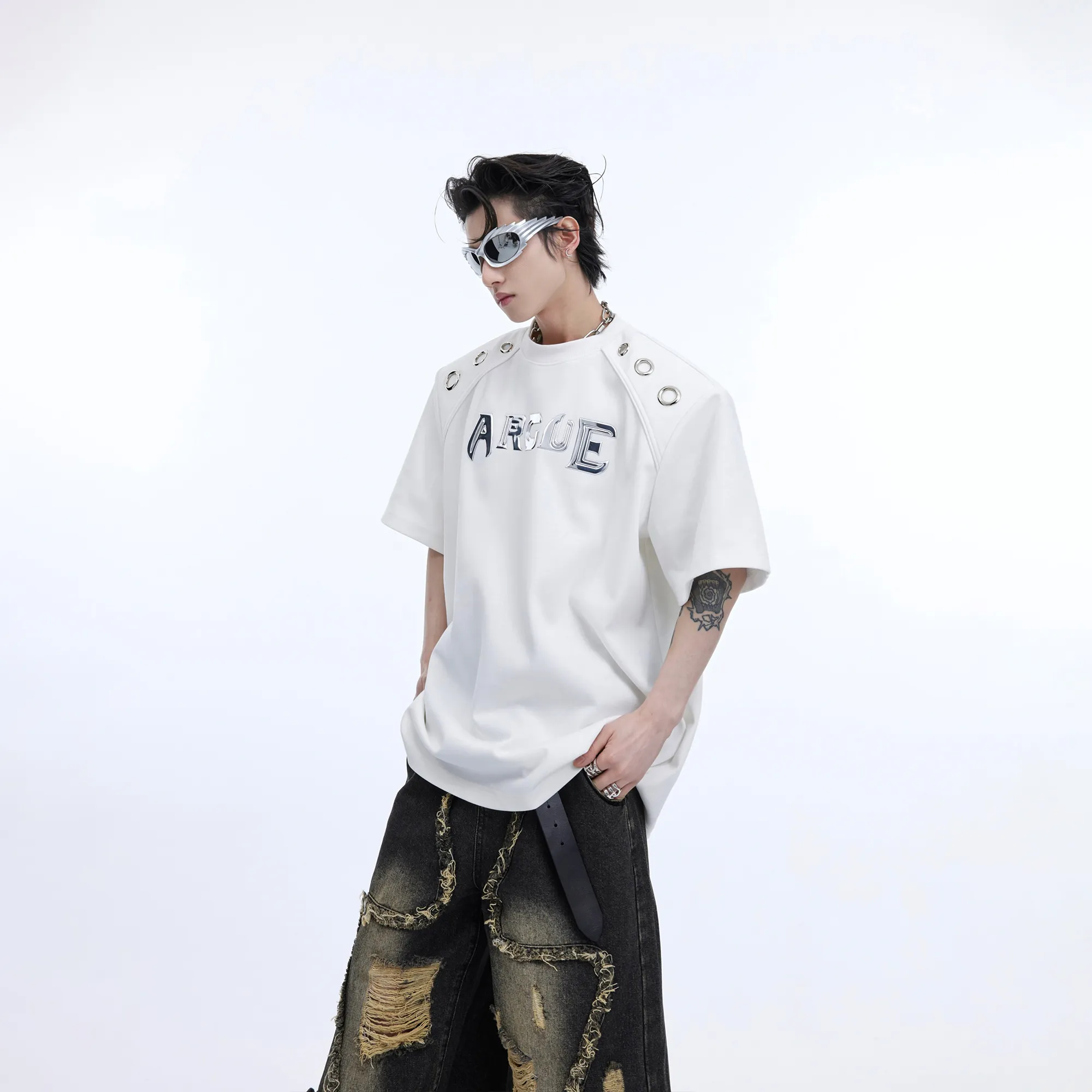 Argue Culture  |Crew Neck Unisex Street Style Short Sleeves Oversized Logo