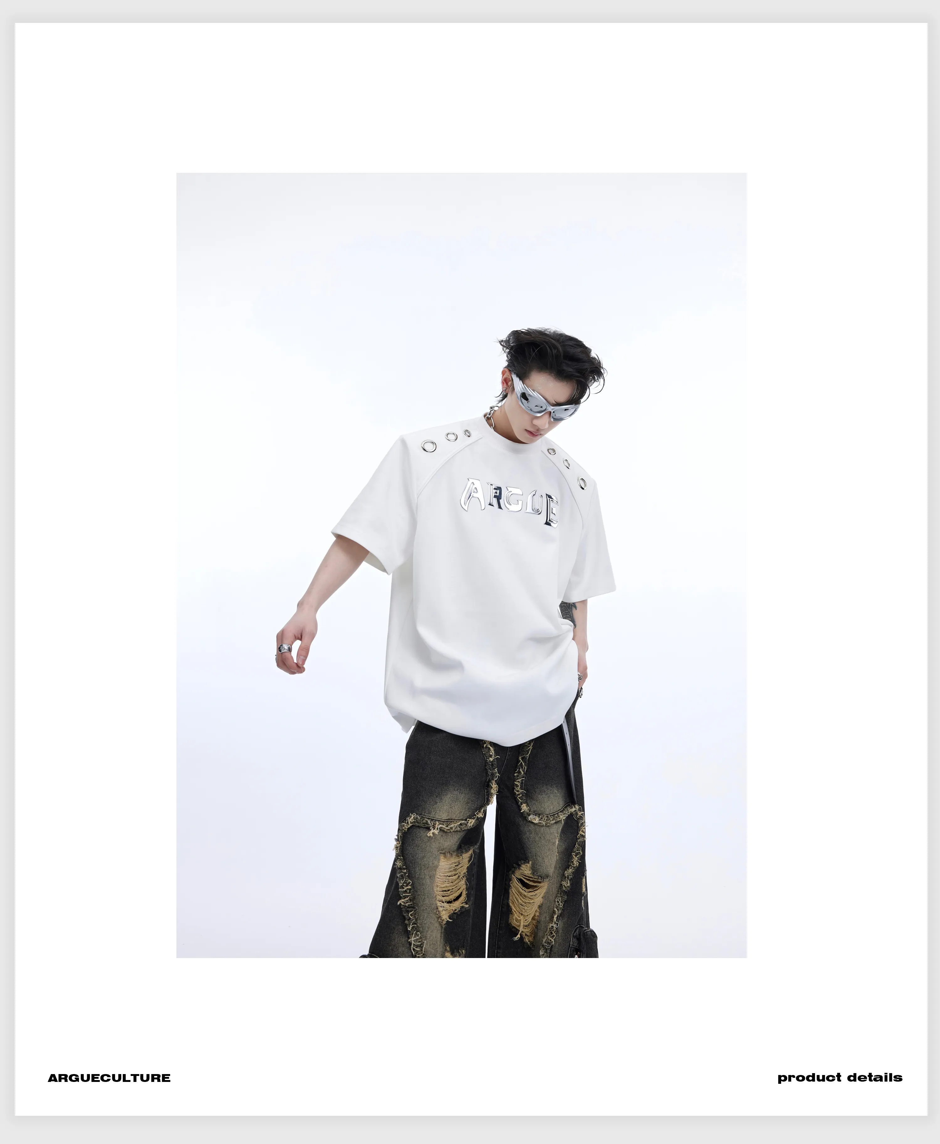 Argue Culture  |Crew Neck Unisex Street Style Short Sleeves Oversized Logo