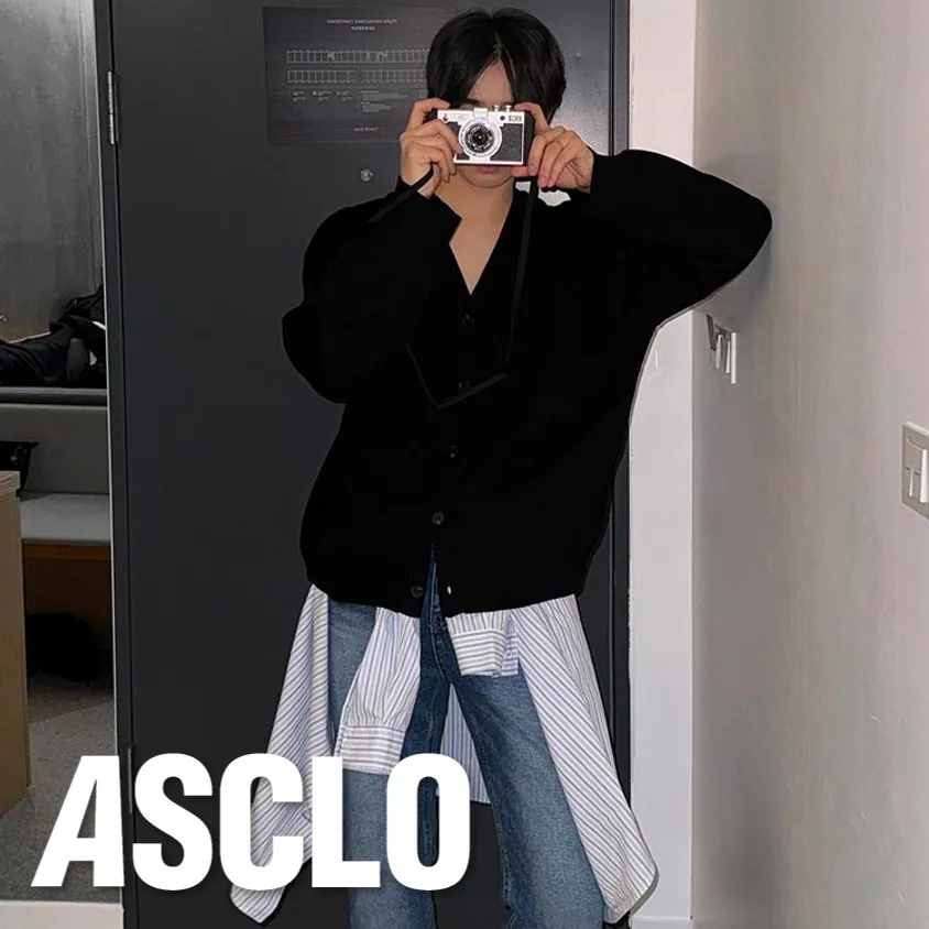 ASCLO  |Unisex Street Style Plain Oversized Cardigans