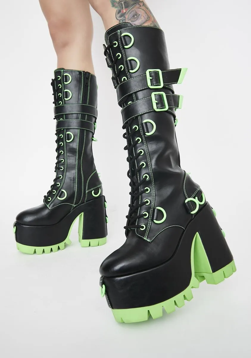 Atomic Wasteland Knee High Boots-