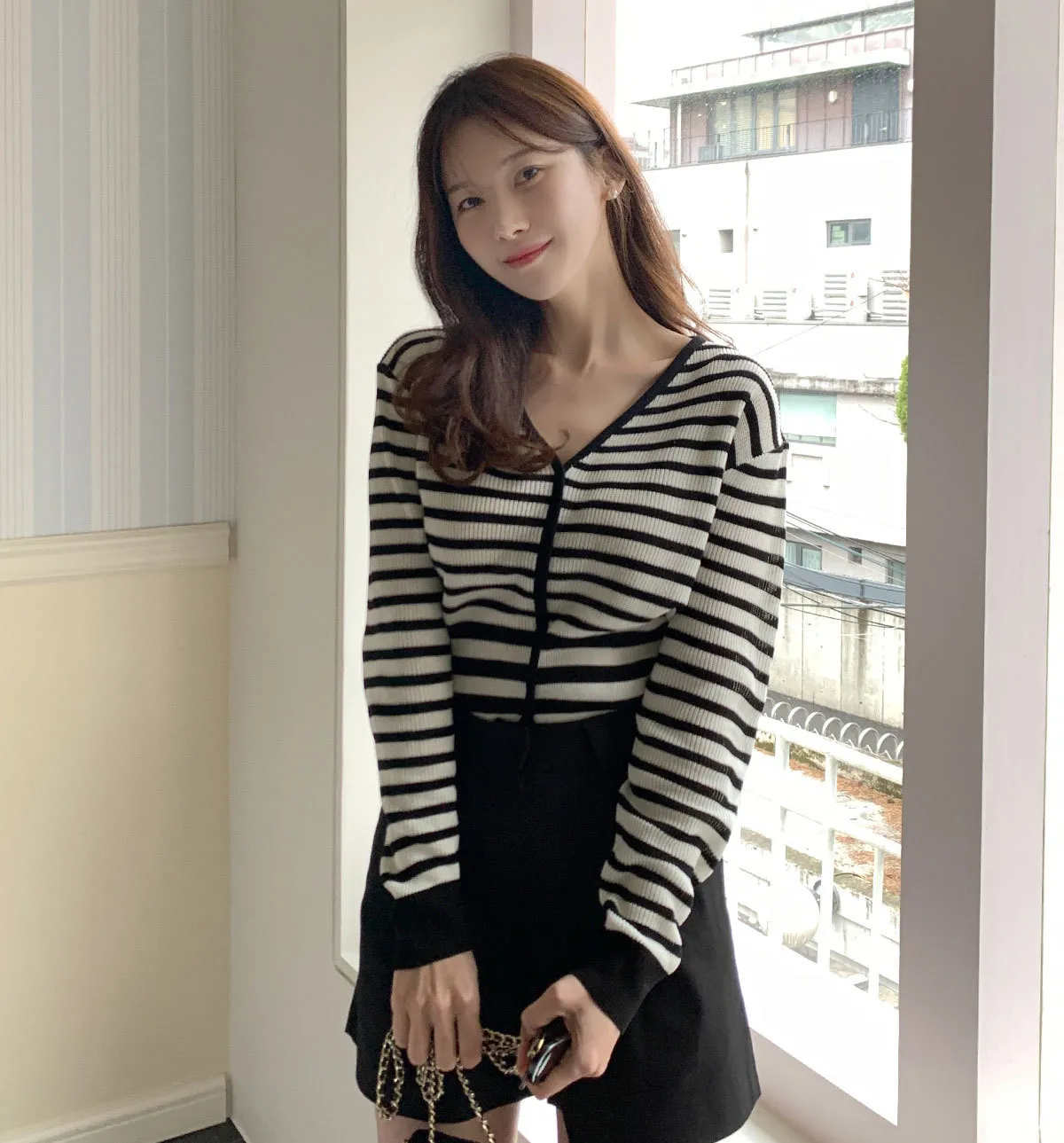 BADDIARY  |Stripes Casual Style Long Sleeves Party Style Office Style