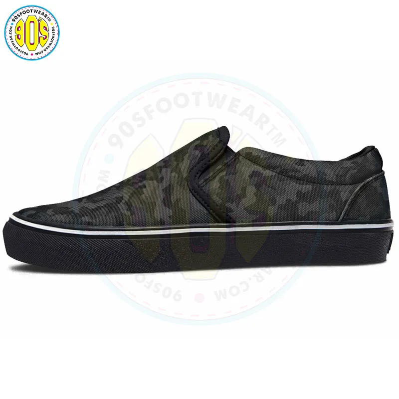 Black Camo Slip-on Shoes