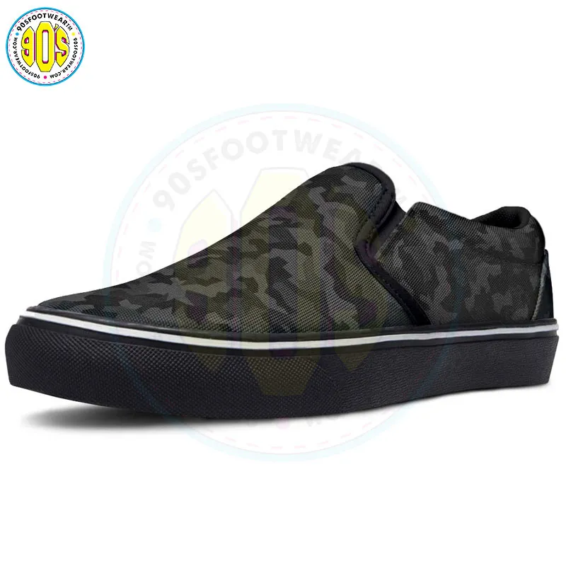 Black Camo Slip-on Shoes