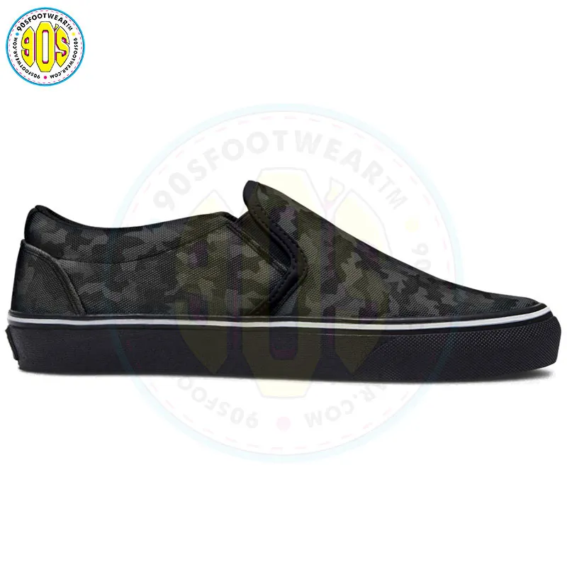 Black Camo Slip-on Shoes