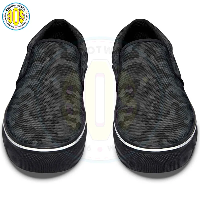 Black Camo Slip-on Shoes