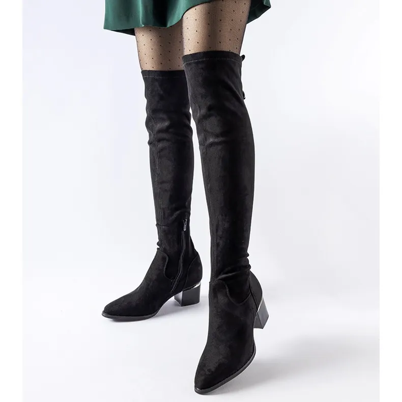 Black Edvige low-heeled boots