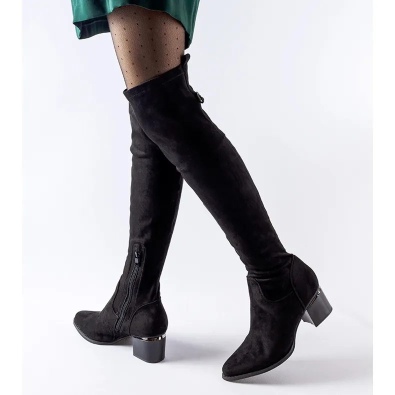 Black Edvige low-heeled boots