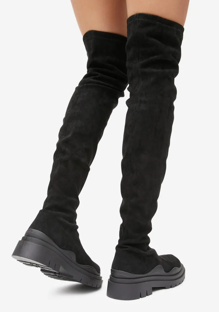 Black Momentum Knee High Boots-