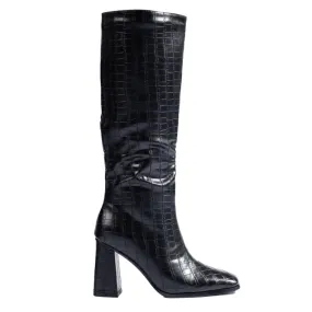 Black Shelovet high-heeled boots