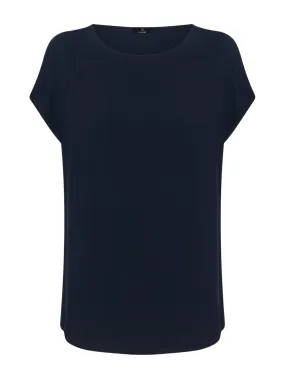 Blusa in twill di EcoSeta - Bleu