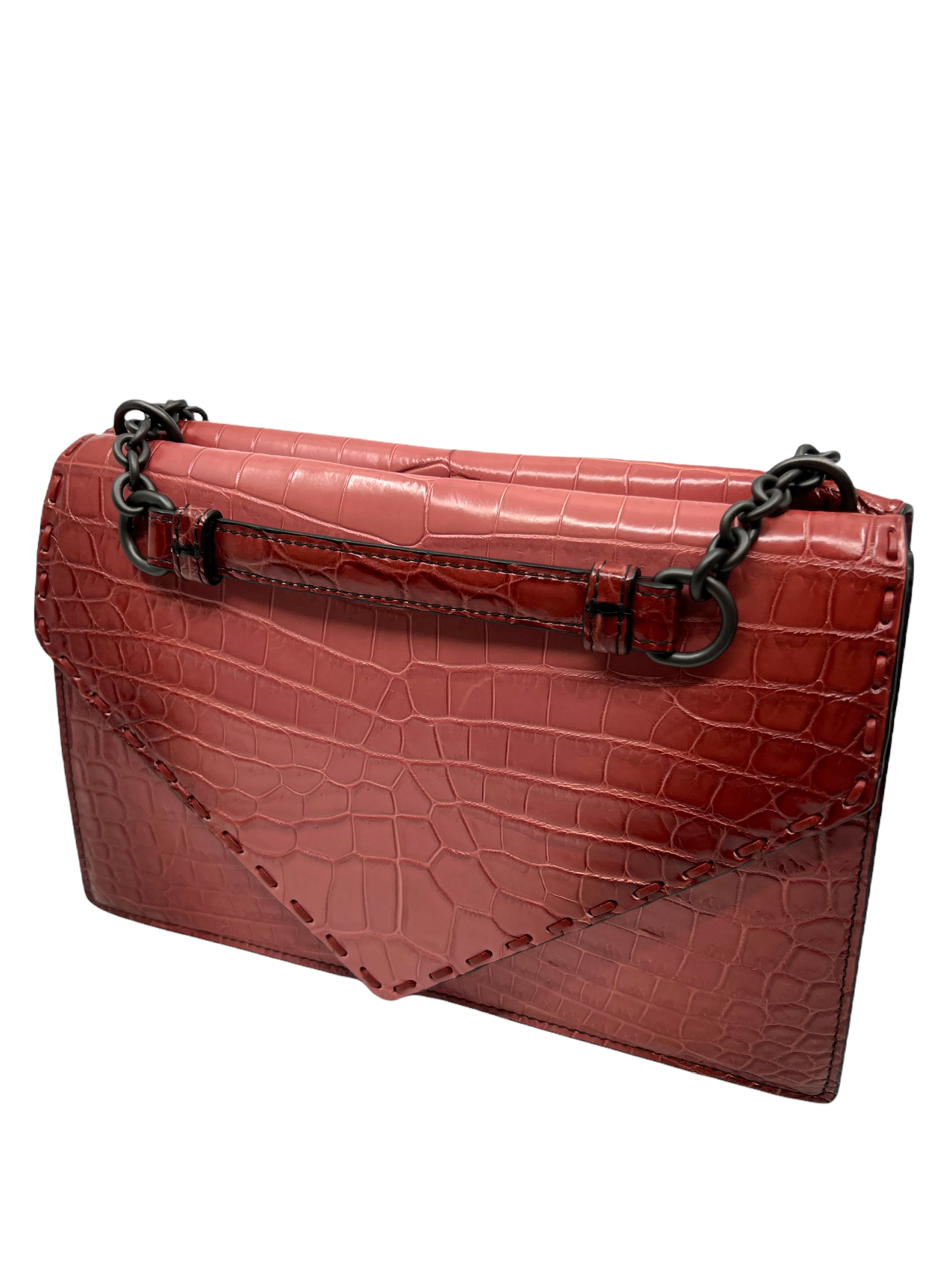 Bottega Veneta Crocodile Piano Shoulder Bag NWT