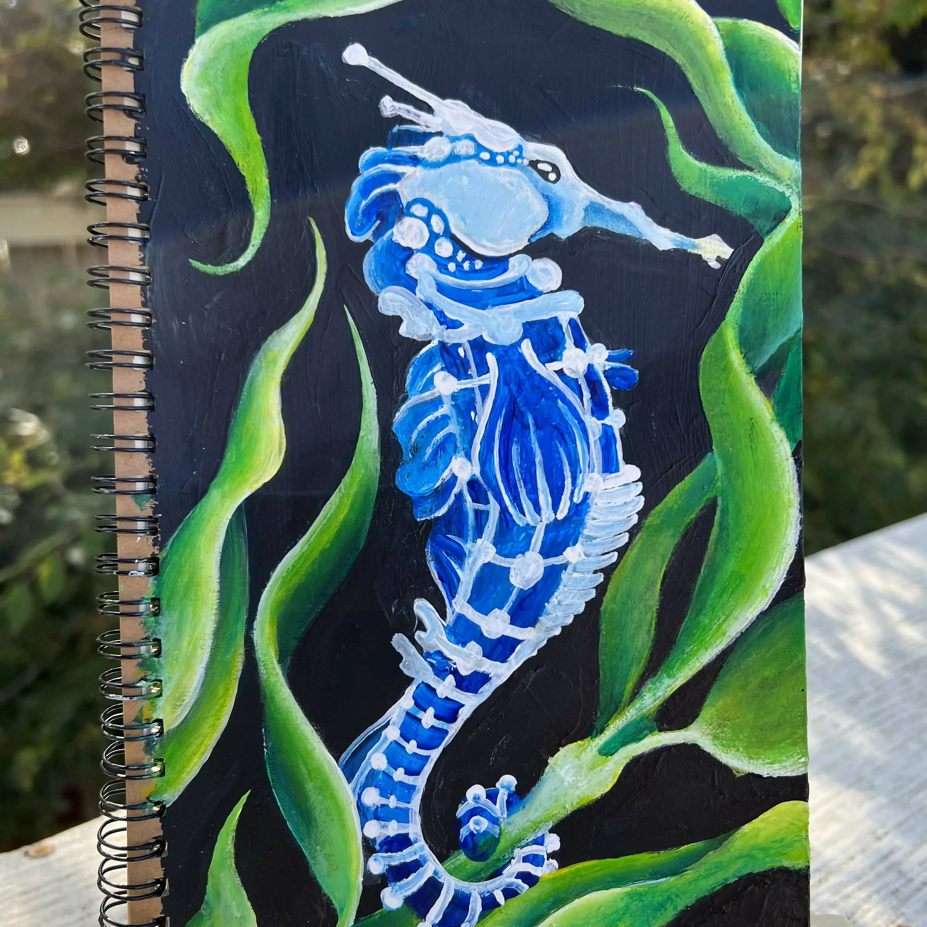 bubbles and bright colors - Blue Seahorse