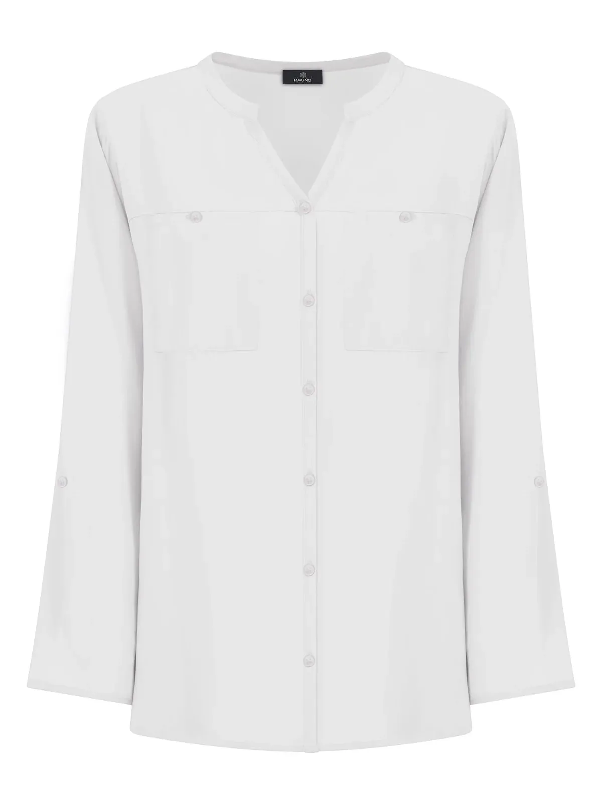 Camicia coreana basica in viscosa DM64SI - RAGNO