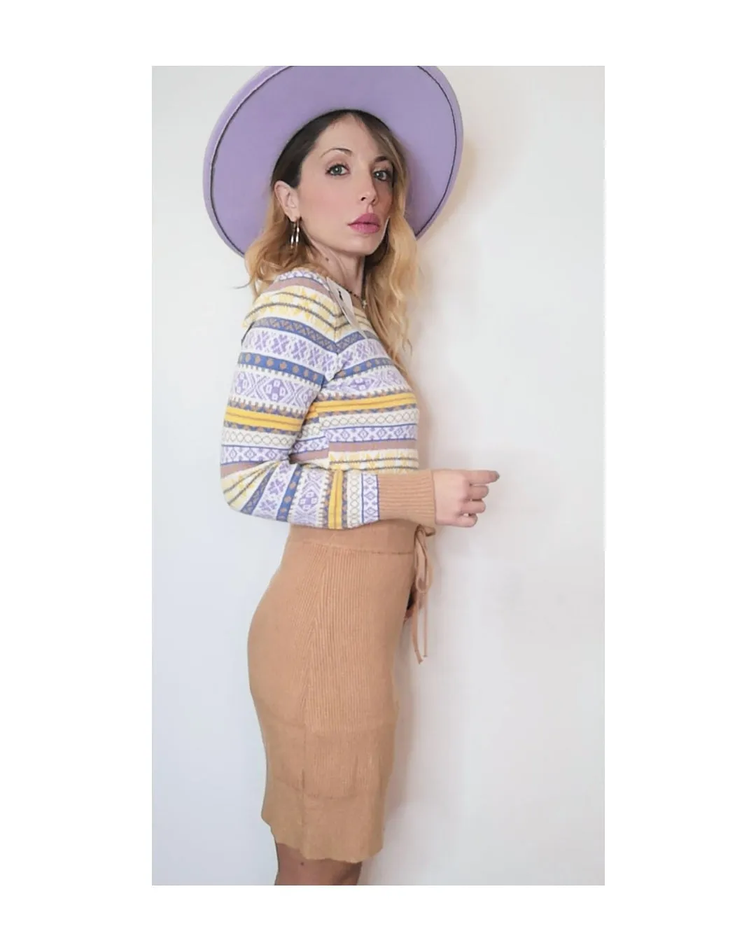 Cappello falda larga con catena: MENTA o LILLA!