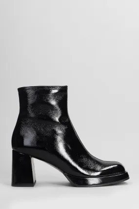 Chie Mihara Kentin High Heels Ankle Boots In Black Leather