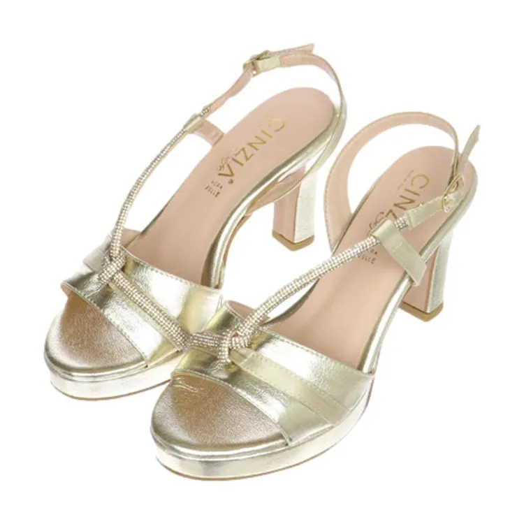Cinzia Soft ND 24104 Sandalo Donna Gioiello con Tacco Alto Platino