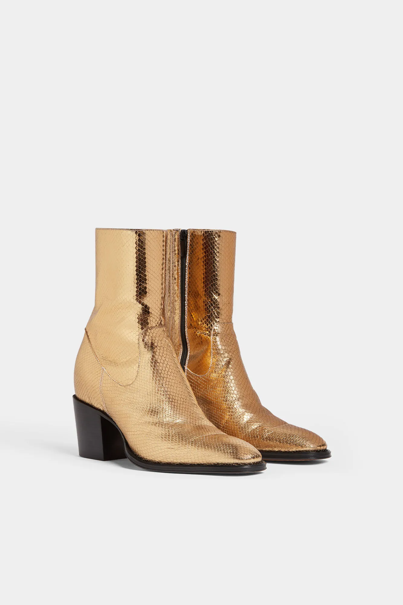 City Nights Gold Heeled Boots