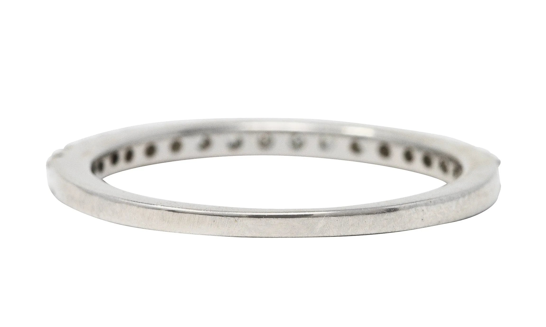 Contemporary 0.30 CTW Diamond 18 Karat White Gold Band Ring