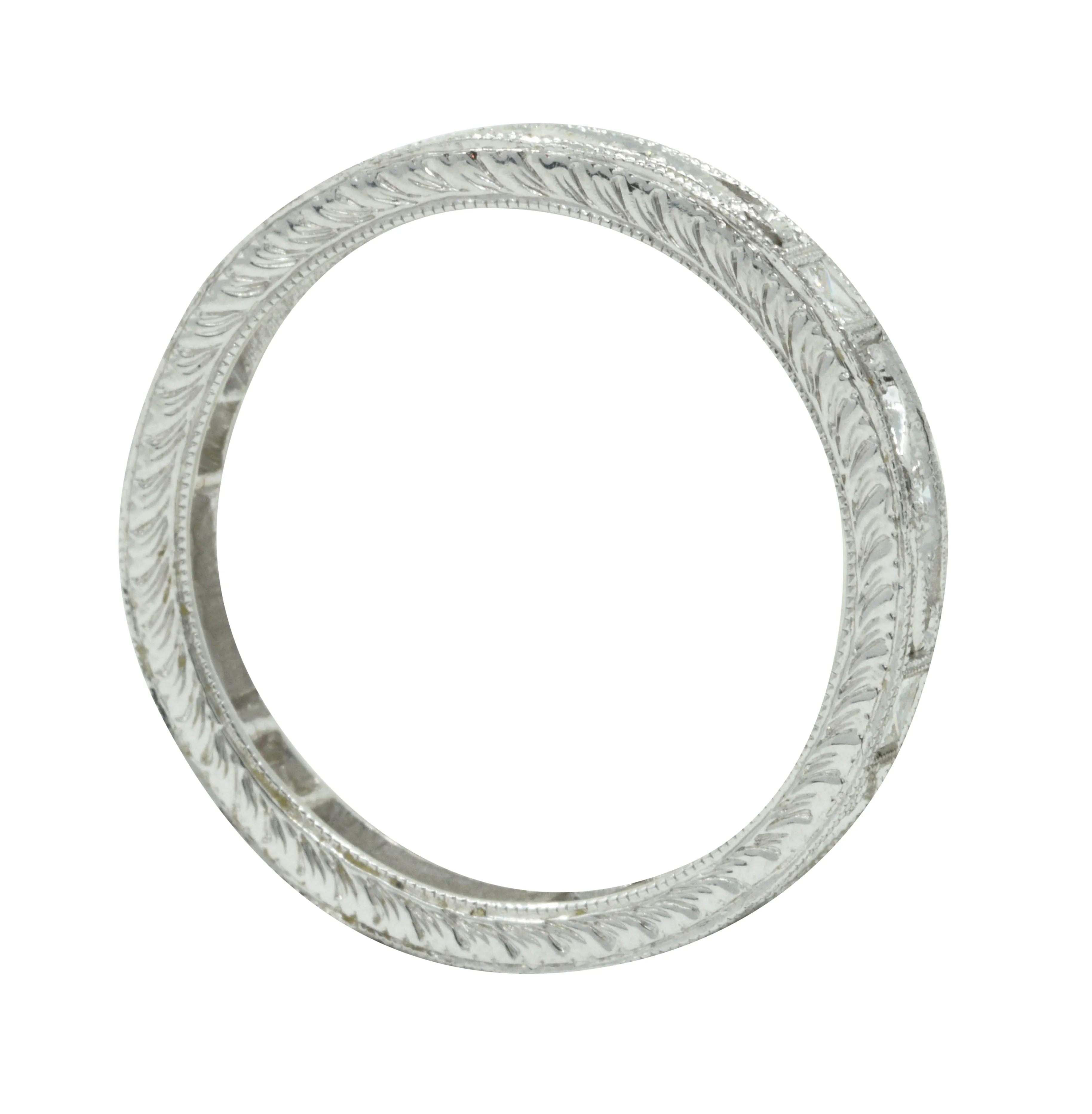 Contemporary 0.45 CTW Diamond 18 Karat White Gold Eternity Band Ring