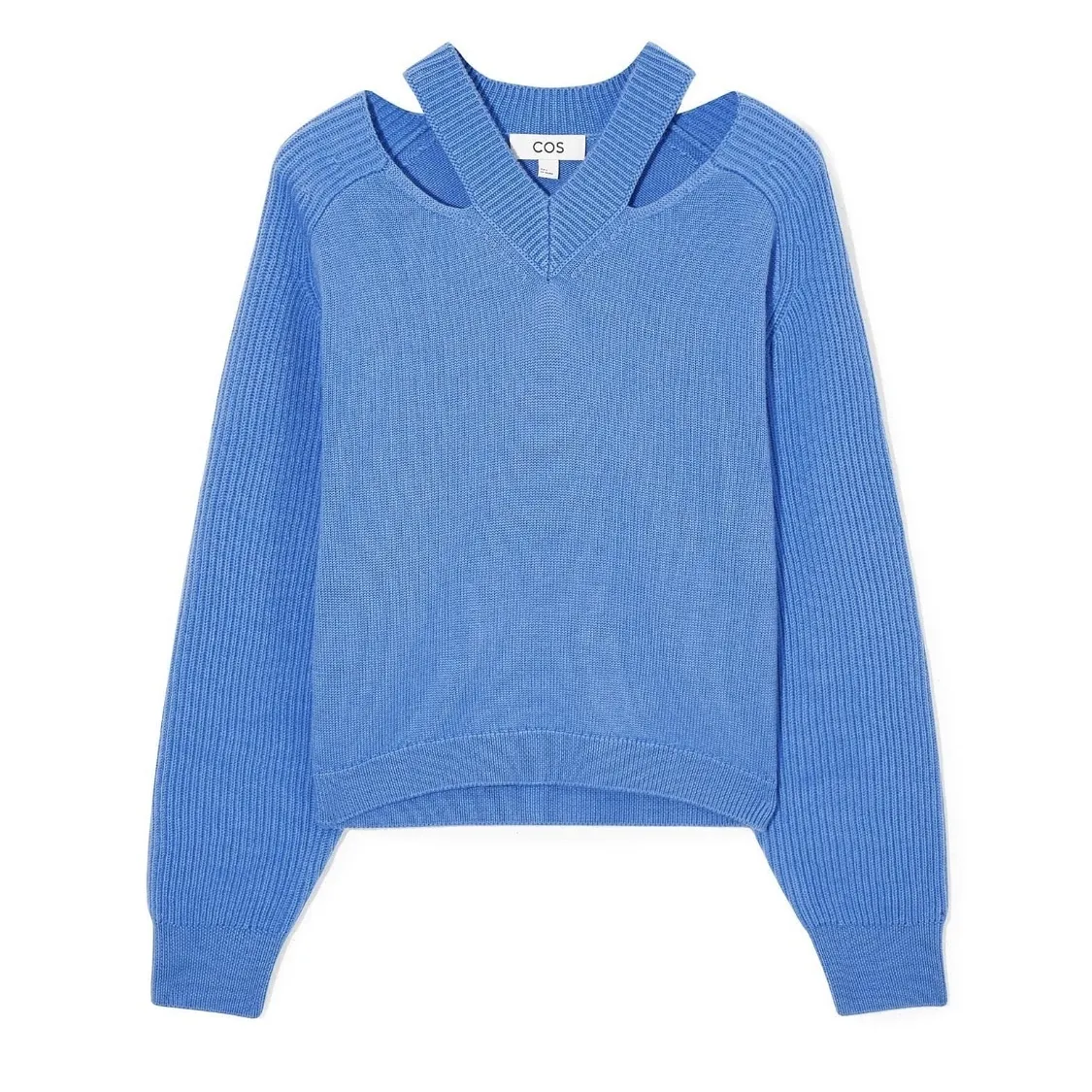 COS  |Wool V-Neck Long Sleeves Plain V-neck & Crew neck