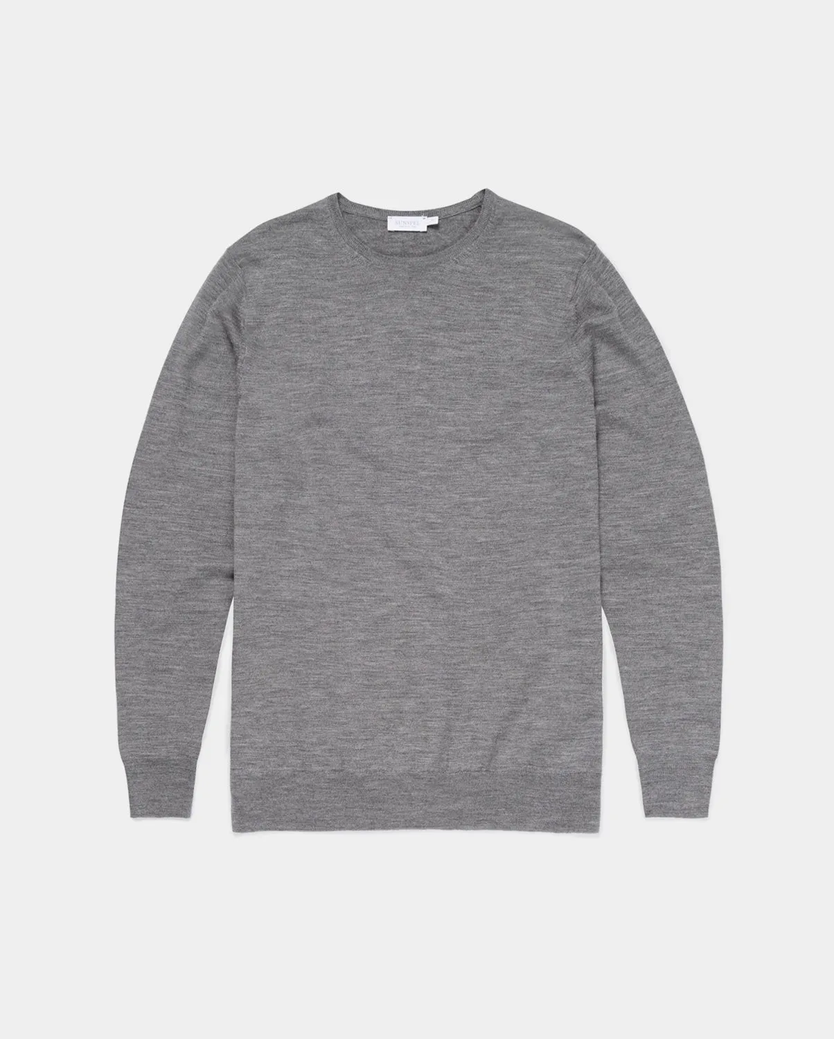 CREW NECK JUMPER / MID GREY MELANGE