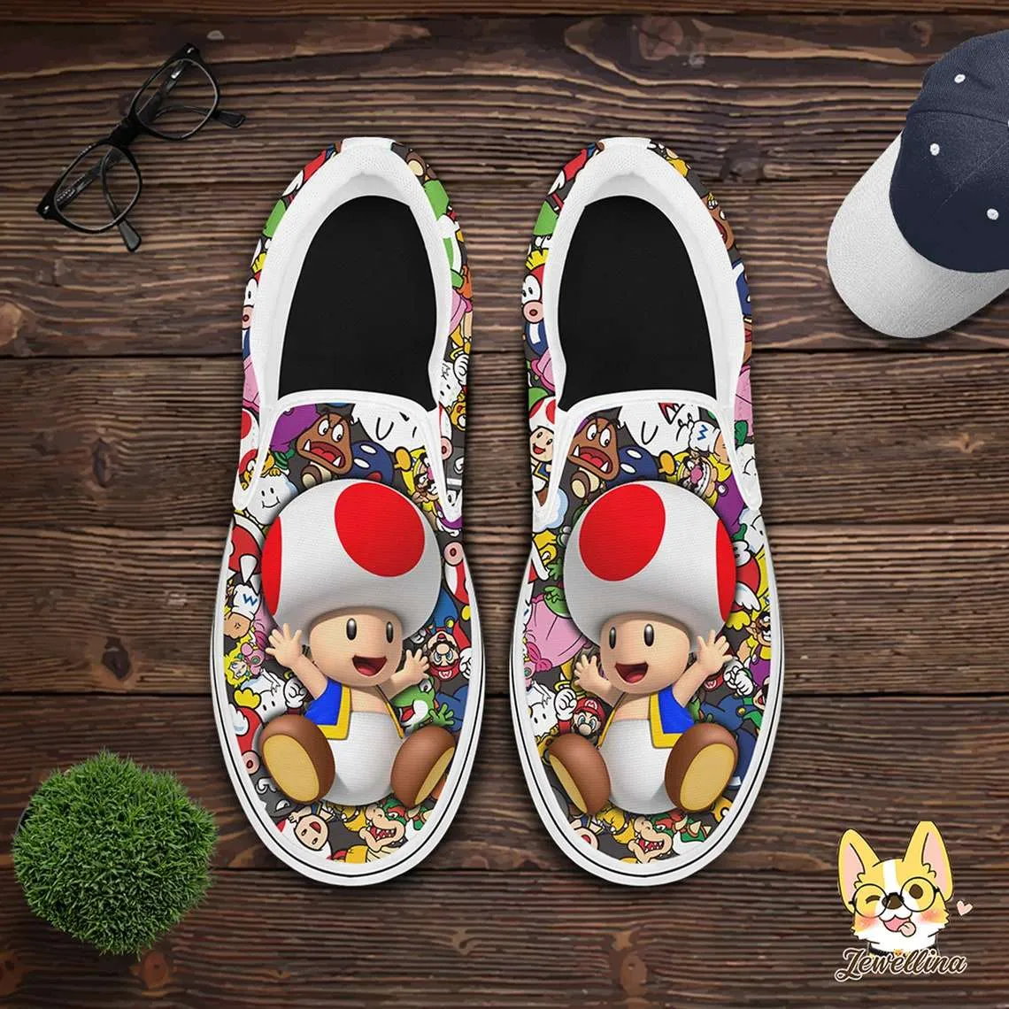 Cute Toad Slip On Shoes