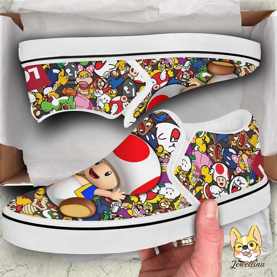 Cute Toad Slip On Shoes