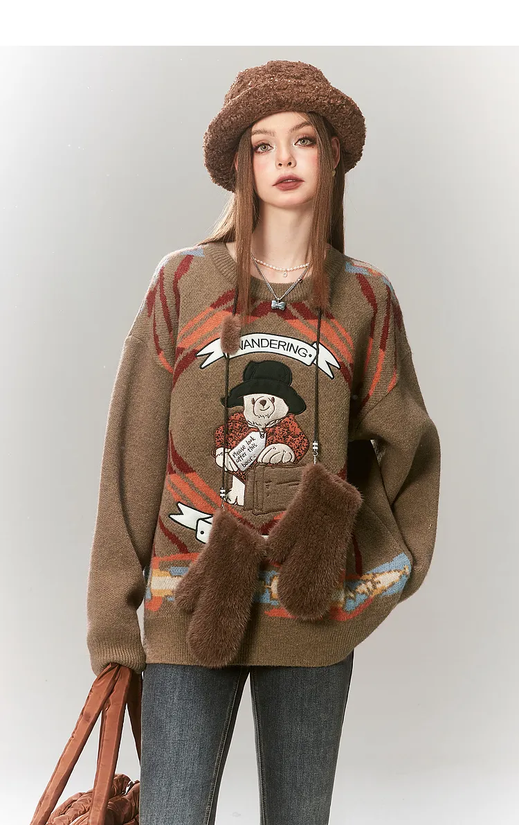 ELF SACK  |Crew Neck Casual Style Unisex Blended Fabrics Street Style