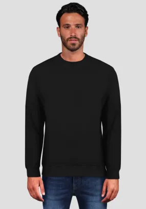 Felpa Giro Collo in Felpa - Nero -
