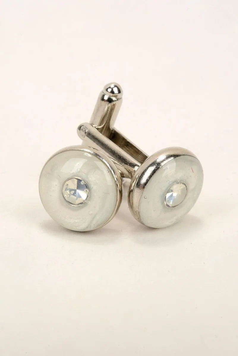 Gemelli bianchi tondi e strass