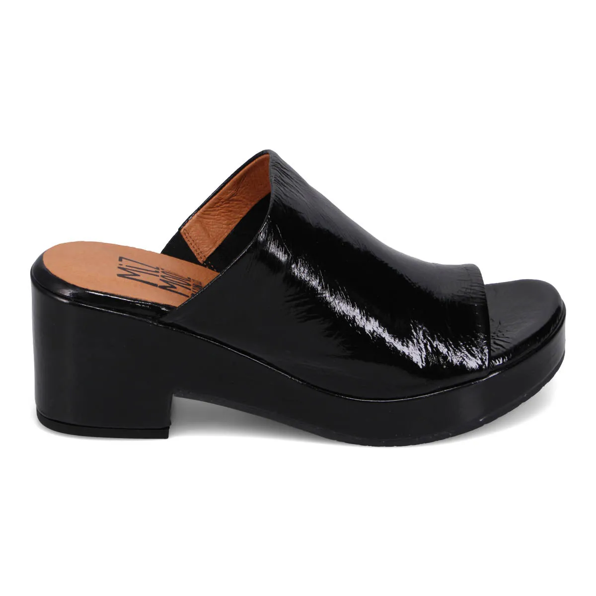 Gwen Patent Heeled Slide