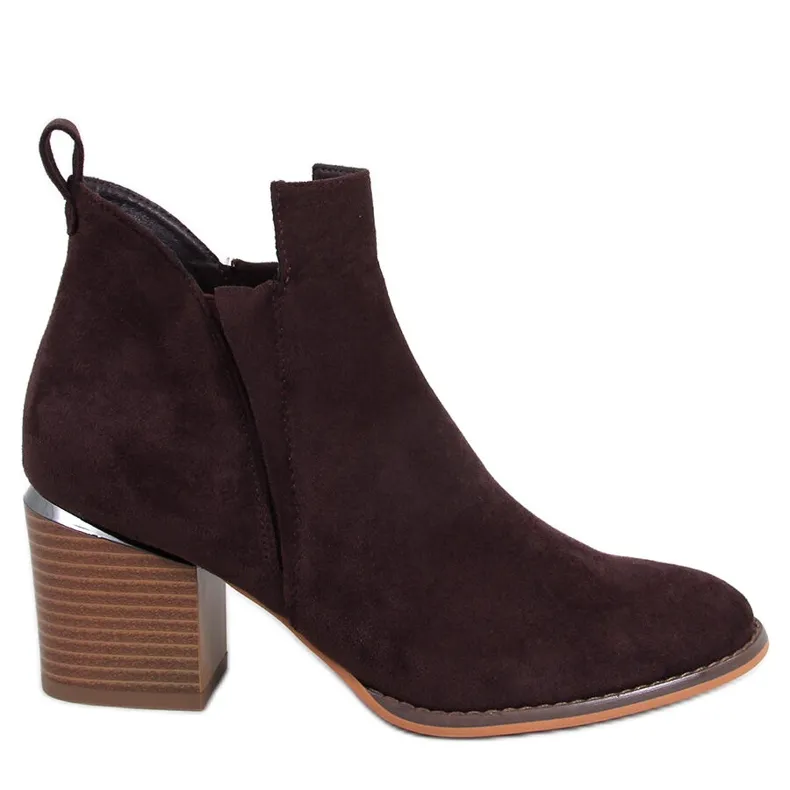 Hallie Brown suede heeled boots