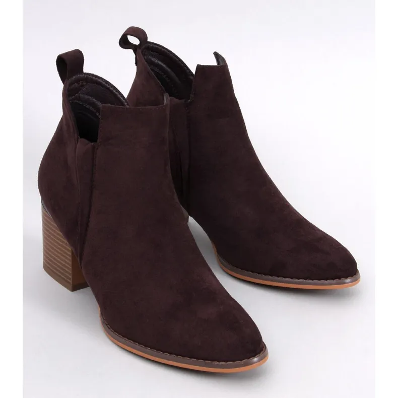 Hallie Brown suede heeled boots