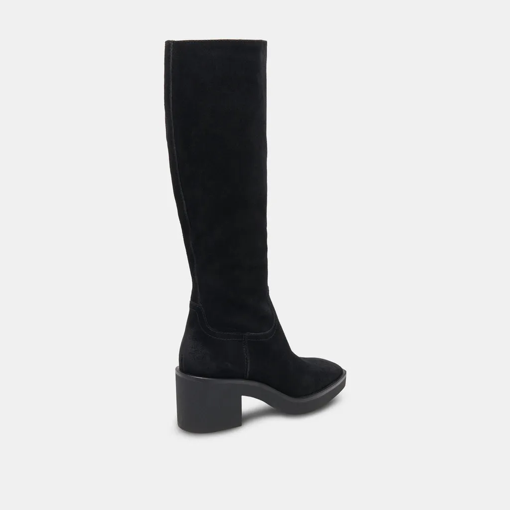 Harrah H2O Boots Onyx Suede | Women's Onyx Knee-High Boots– Dolce Vita 6908076392514